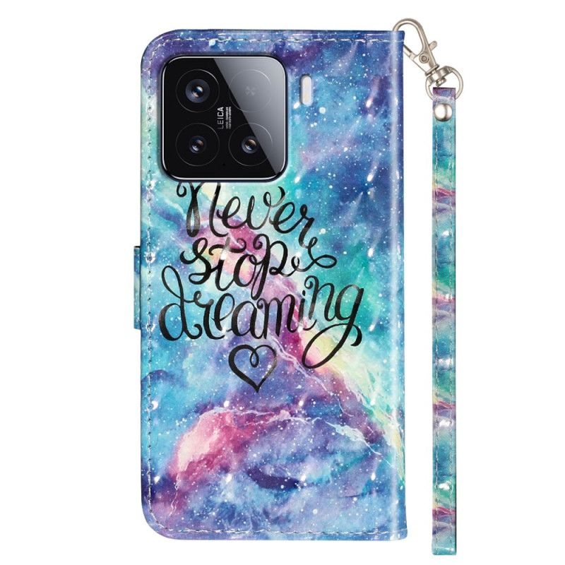 Folio-hoesje Xiaomi 15t Pro Blijf Dromen Met Een Bandje