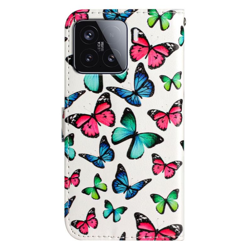 Folio-hoesje Xiaomi 15t Pro Telefoonhoesje Kleurrijke Vlinders