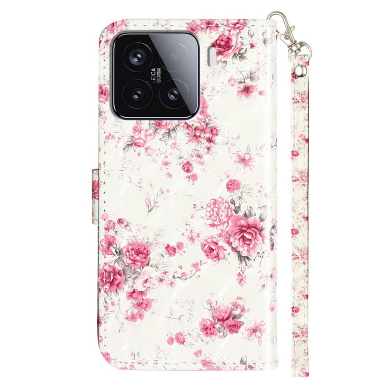 Folio-hoesje Xiaomi 15t Pro Telefoonhoesje Lanyard Rozen