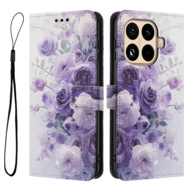 Folio-hoesje Xiaomi 15t Pro Telefoonhoesje Paarse Rozen