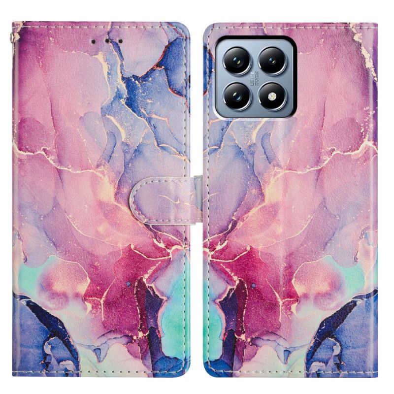 Folio-hoesje Xiaomi 15t Pro Telefoonhoesje Roze-groen Marmer