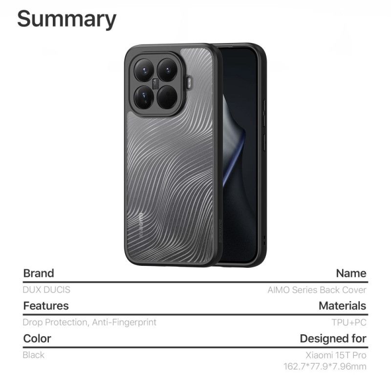 Hoesje Xiaomi 15t Pro Aimo-serie Dux Ducis Bescherming Hoesje