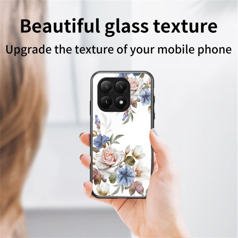 Hoesje Xiaomi 15t Pro Bloemenprint Gehard Glas Bescherming Hoesje