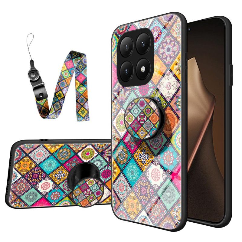 Hoesje Xiaomi 15t Pro Patchworksteun En Lint Bescherming Hoesje