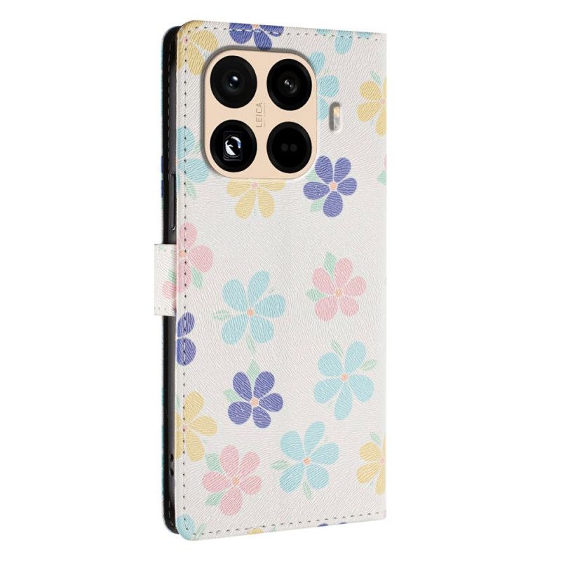 Leren Hoesje Voor Xiaomi 15t Pro Kleine Bloemen