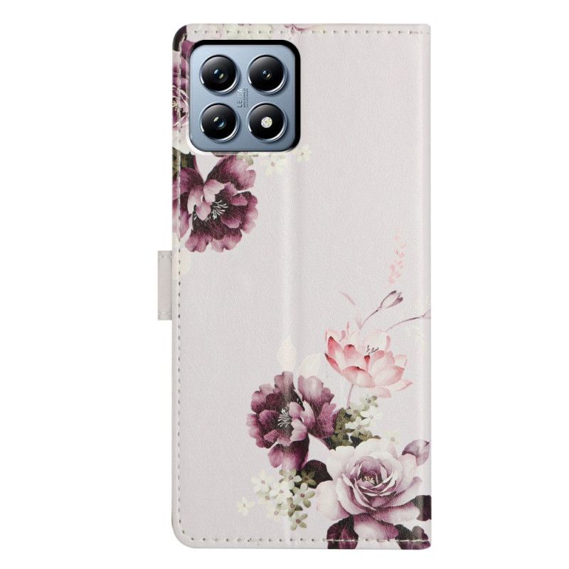 Leren Hoesje Voor Xiaomi 15t Pro Paarse Rozen