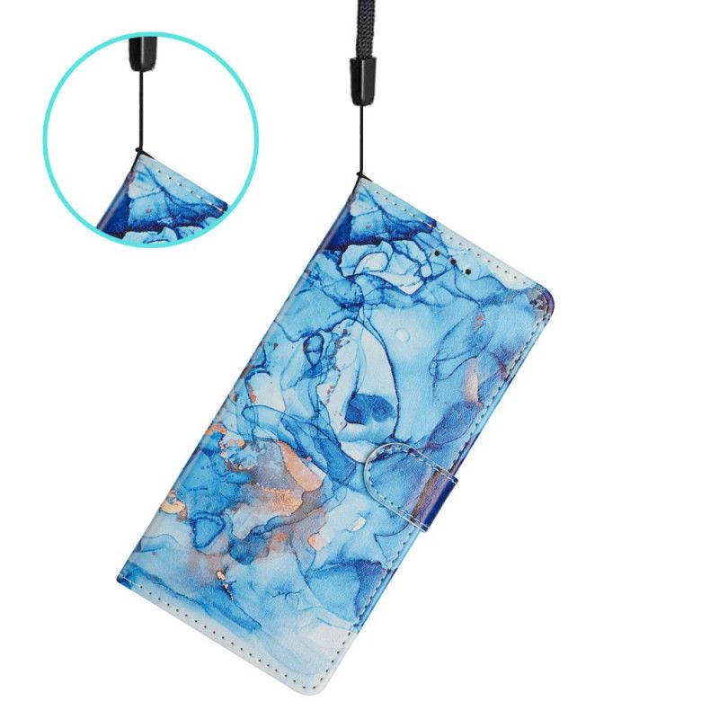 Leren Hoesje Xiaomi 15t Pro Blauw Marmer
