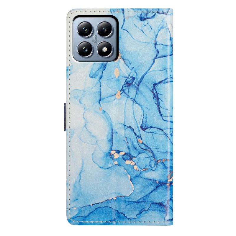 Leren Hoesje Xiaomi 15t Pro Blauw Marmer