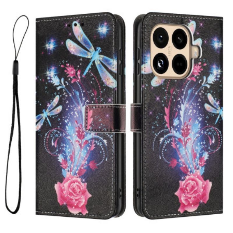 Leren Hoesje Xiaomi 15t Pro Roos En Libellen