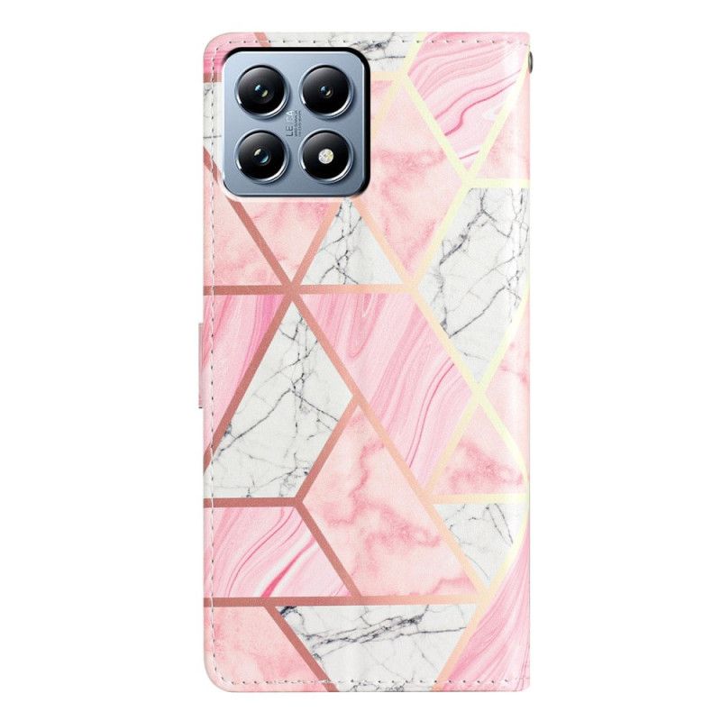 Leren Hoesje Xiaomi 15t Pro Roze Marmer