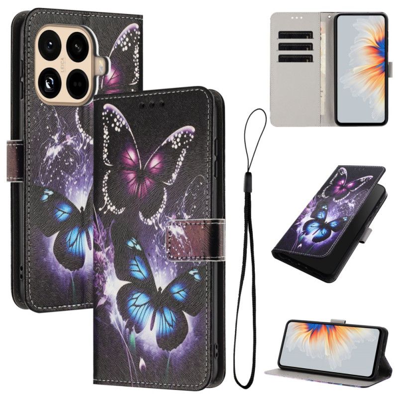 Leren Hoesje Xiaomi 15t Pro Twee Vlinders Bescherming Hoesje