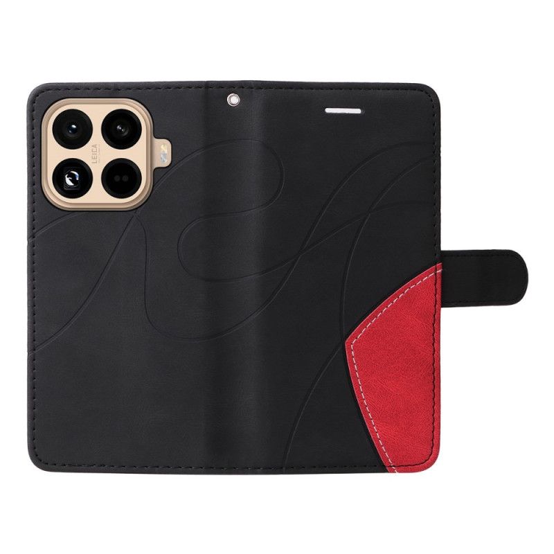 Leren Hoesje Xiaomi 15t Pro Tweekleurig Golvend Patroon Bescherming Hoesje