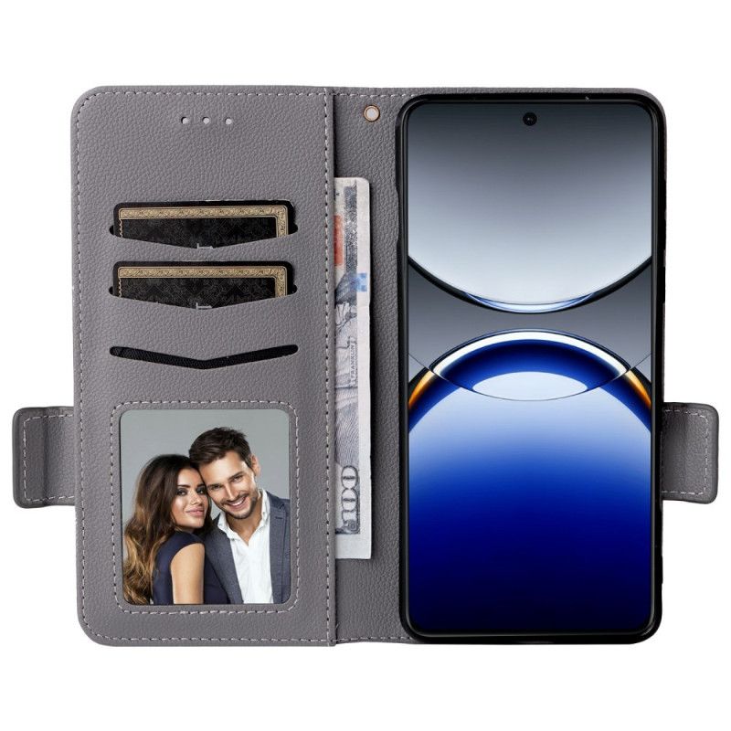 Folio-hoesje Oppo Find X8 Pro Telefoonhoesje Lychee Bandtextuur