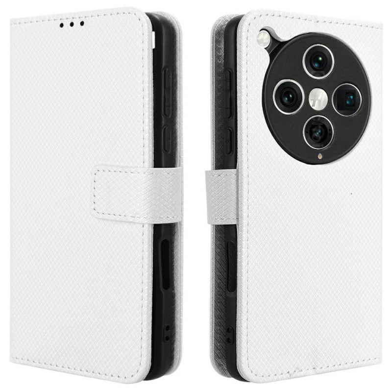 Leren Hoesje Voor Oppo Find X8 Pro Diamantstructuur