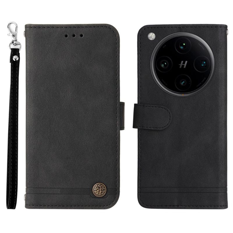 Leren Hoesje Voor Oppo Find X8 Pro Klassieke Vintage Band