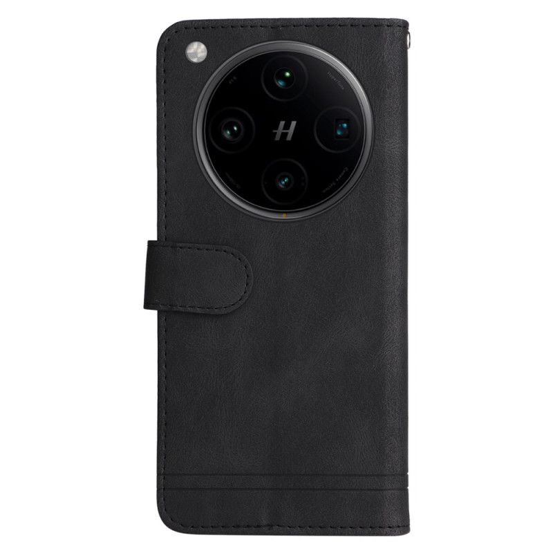 Leren Hoesje Voor Oppo Find X8 Pro Klassieke Vintage Band