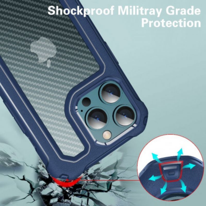 Case Hoesje iPhone 13 Telefoonhoesje Transparante Koolstofvezeltextuur
