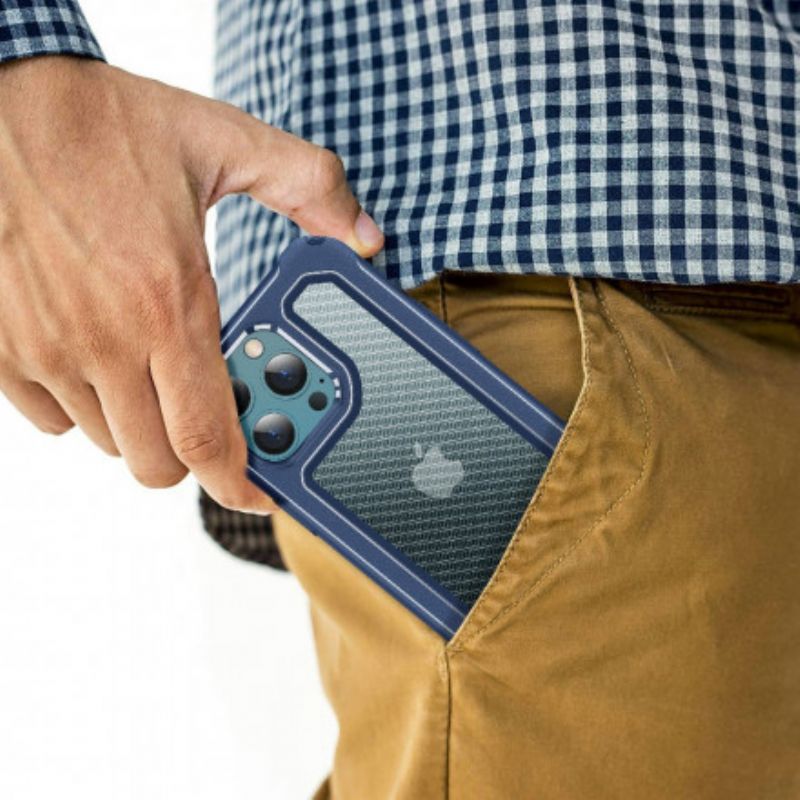 Case Hoesje iPhone 13 Telefoonhoesje Transparante Koolstofvezeltextuur