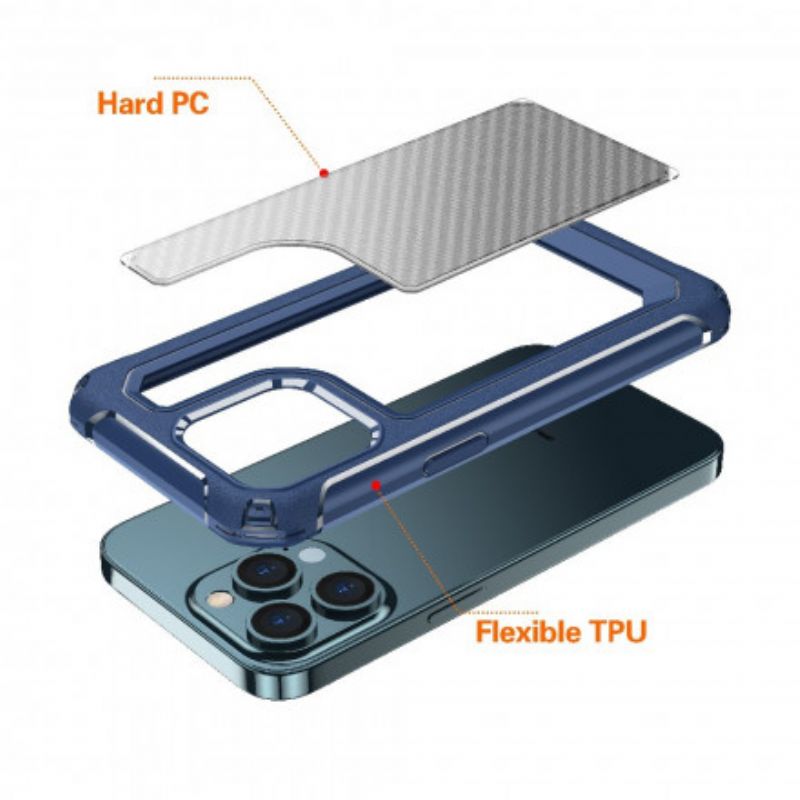 Case Hoesje iPhone 13 Telefoonhoesje Transparante Koolstofvezeltextuur