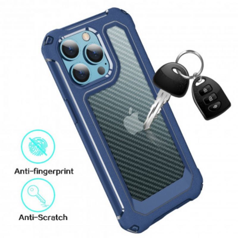 Case Hoesje iPhone 13 Telefoonhoesje Transparante Koolstofvezeltextuur