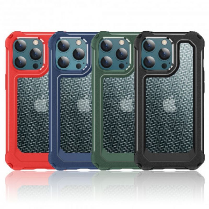 Case Hoesje iPhone 13 Telefoonhoesje Transparante Koolstofvezeltextuur