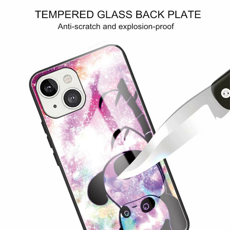 Cover Hoesje iPhone 13 Telefoonhoesje Panda En Bamboe Gehard Glas