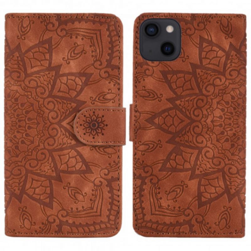 Flip Case Leren iPhone 13 Barokke Mandala