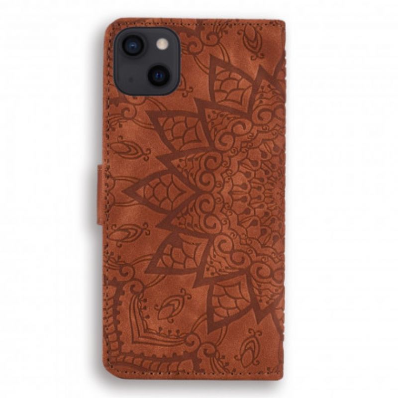 Flip Case Leren iPhone 13 Barokke Mandala