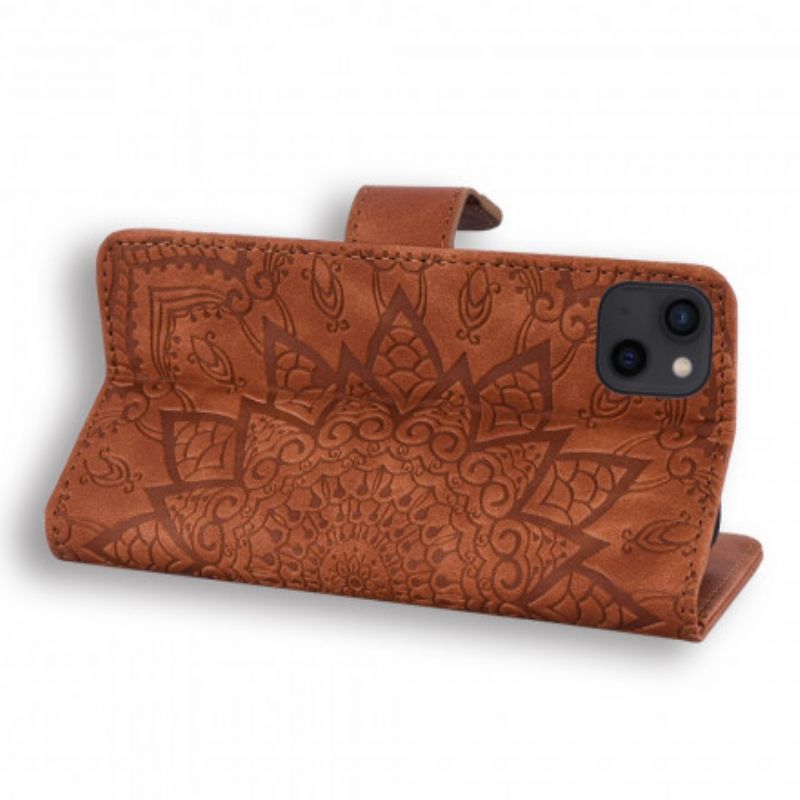 Flip Case Leren iPhone 13 Barokke Mandala