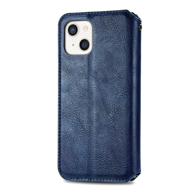 Folio-hoesje iPhone 13 Ledereffect Diamanttextuur