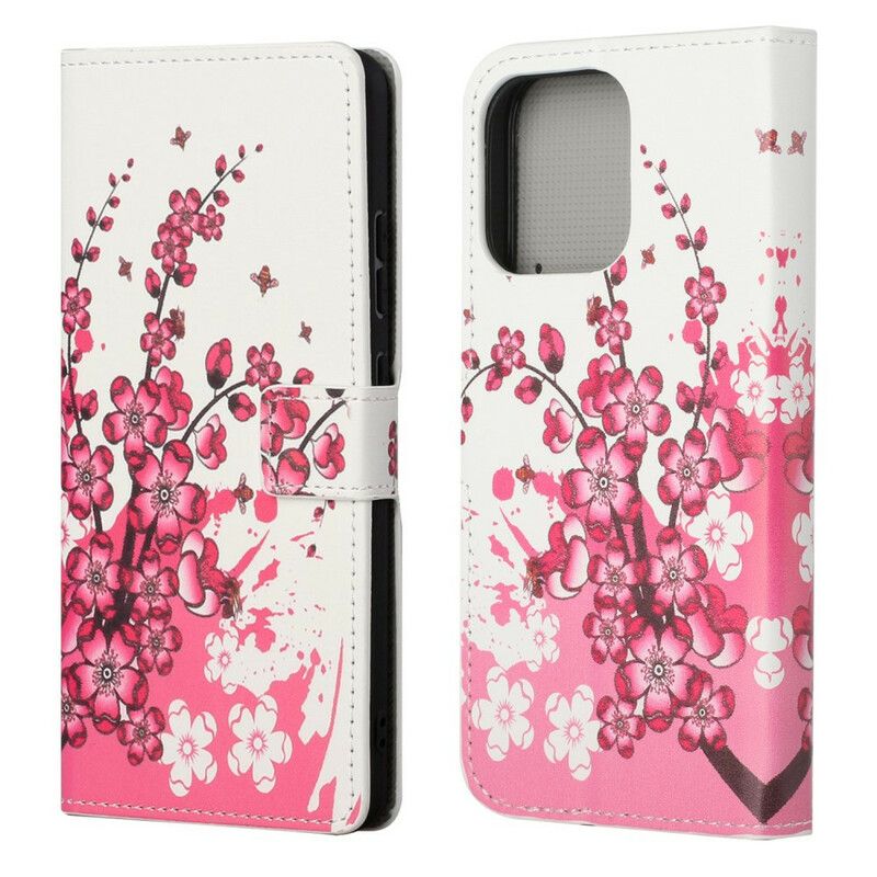 Folio-hoesje iPhone 13 Telefoonhoesje Tropische Bloemen