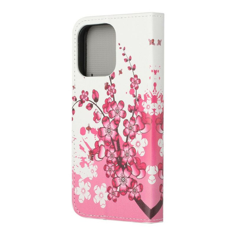 Folio-hoesje iPhone 13 Telefoonhoesje Tropische Bloemen