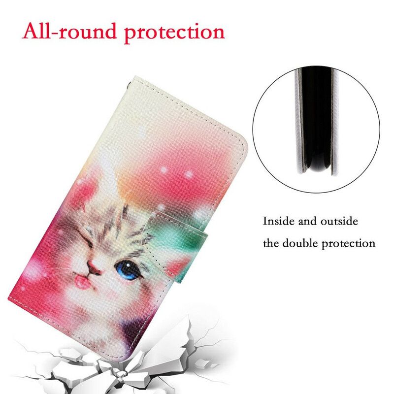 Folio-hoesje iPhone 13 Verhalen Van Kat Met Lanyard