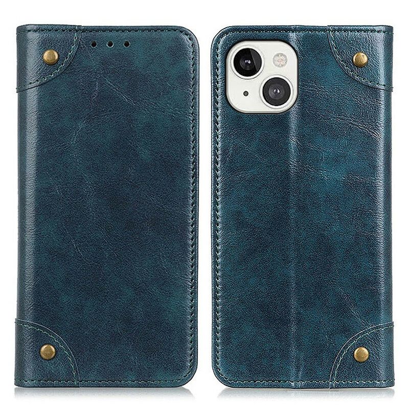 Folio-hoesje iPhone 13 Vintage Klinknagels Bescherming Hoesje