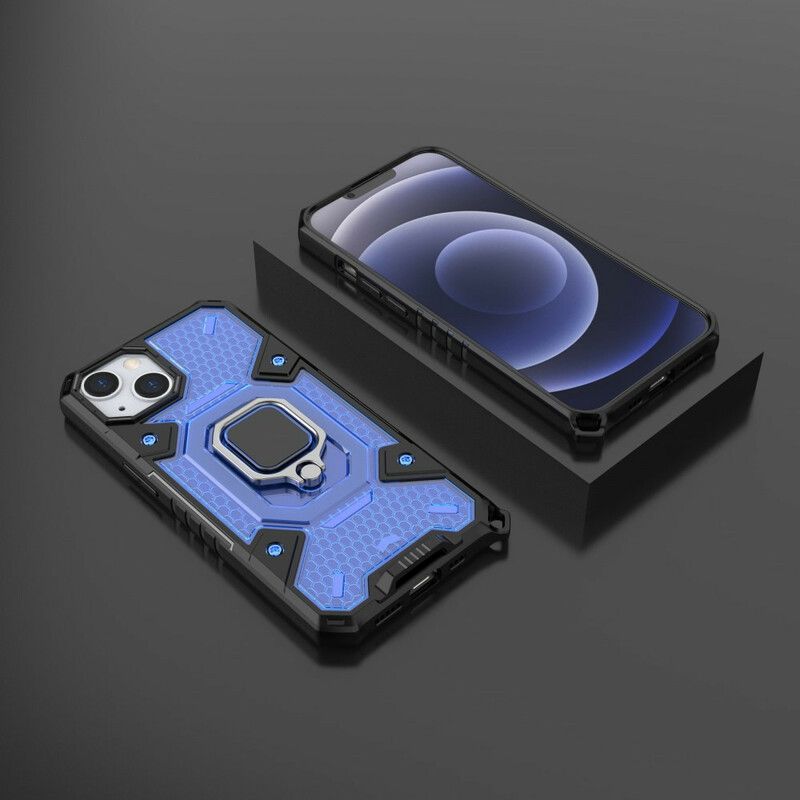 Hoesje iPhone 13 Honingraat Met Ring