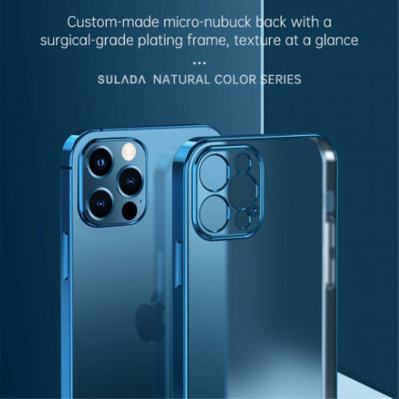 Hoesje iPhone 13 Transparante Randen Stijl Metaal Sulada