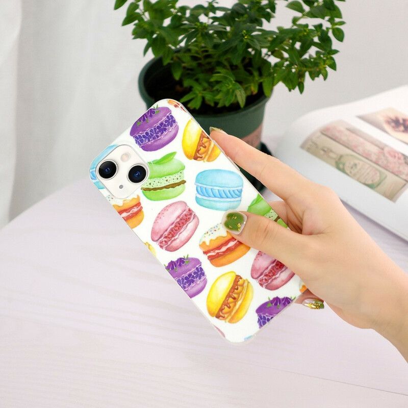 Hoesje Voor iPhone 13 Fluorescerende Macarons