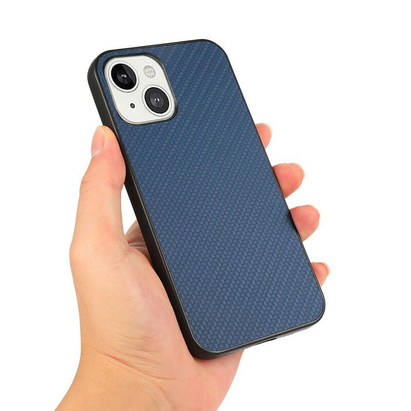 Hoesje Voor iPhone 13 Ledereffect Koolstofvezeltextuur