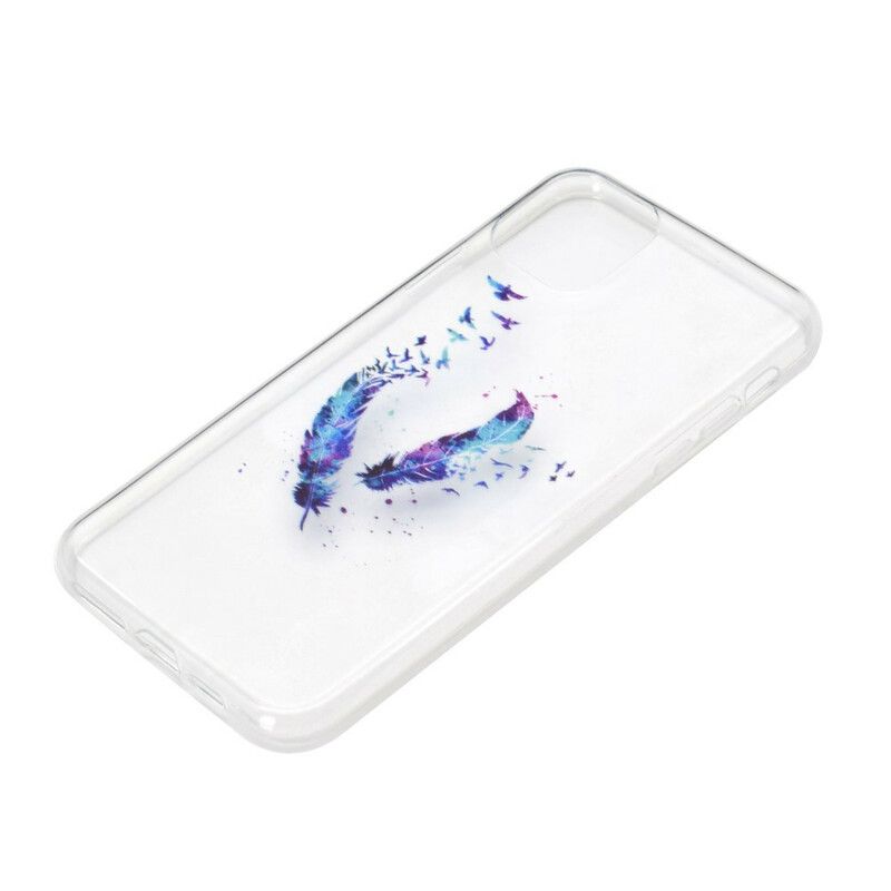 Hoesje Voor iPhone 13 Transparante Veren