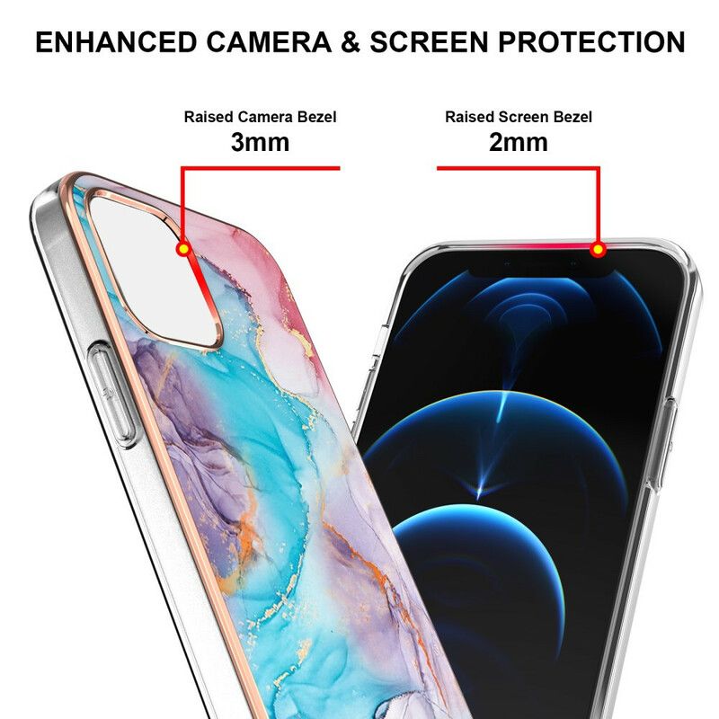 Hoesje Voor iPhone 13 Verfijnd Marmer