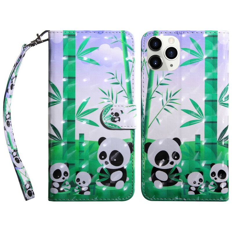 Leren Hoesje iPhone 13 Lichtvlek Panda's Bescherming Hoesje