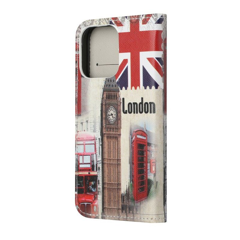 Leren Hoesje iPhone 13 Londen Leven Bescherming Hoesje