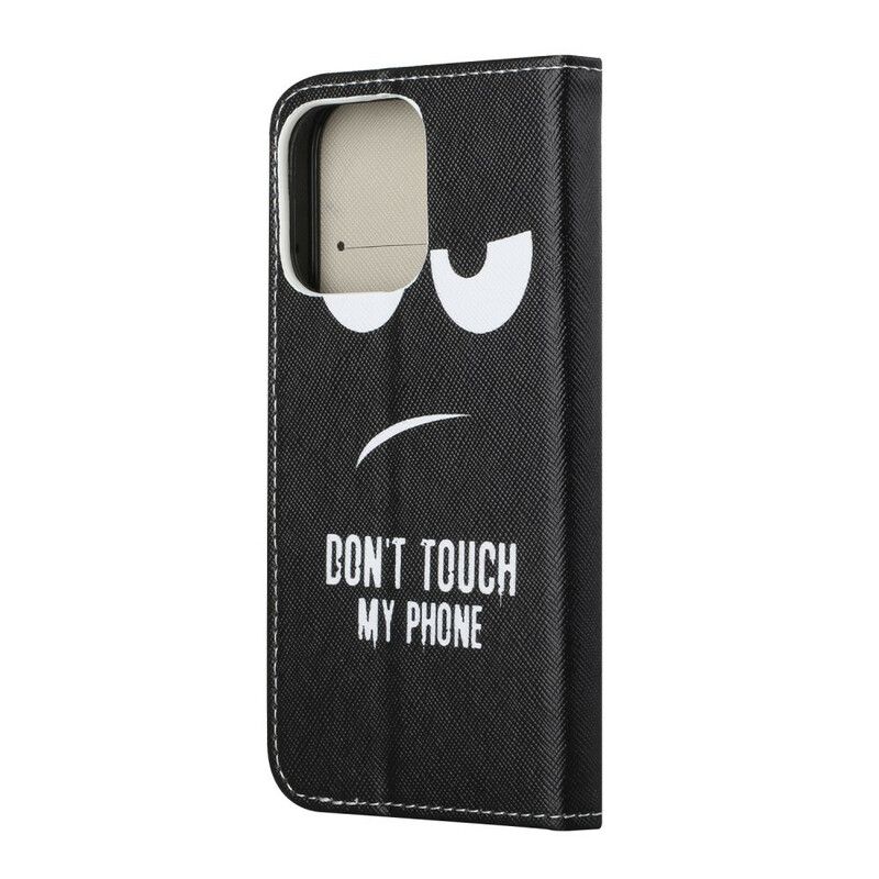Leren Hoesje Voor iPhone 13 Raak Mijn Telefoon Niet Aan