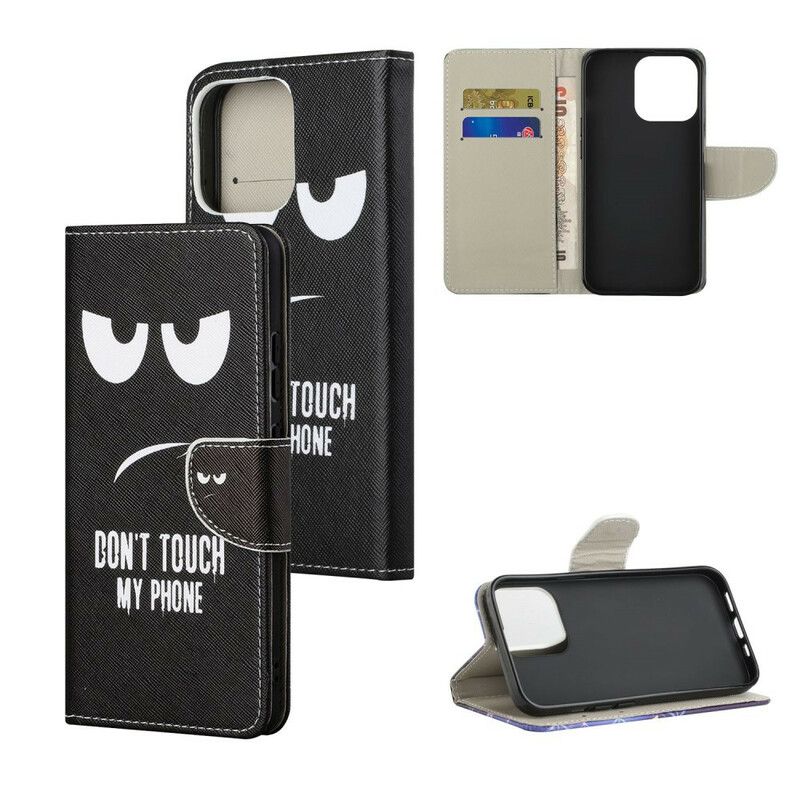 Leren Hoesje Voor iPhone 13 Raak Mijn Telefoon Niet Aan