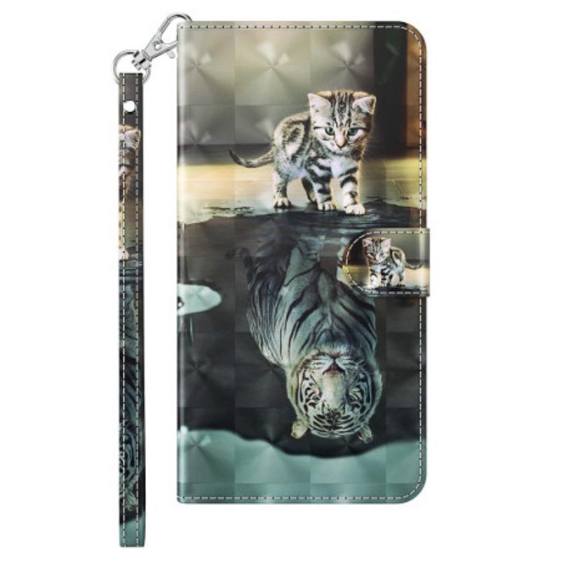 Folio-hoesje voor iPhone 15 Plus Met Ketting 3d Kitten Dream Met Riem