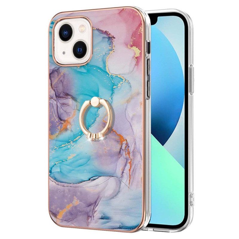 Hoesje voor iPhone 15 Plus Marmeren Steunring