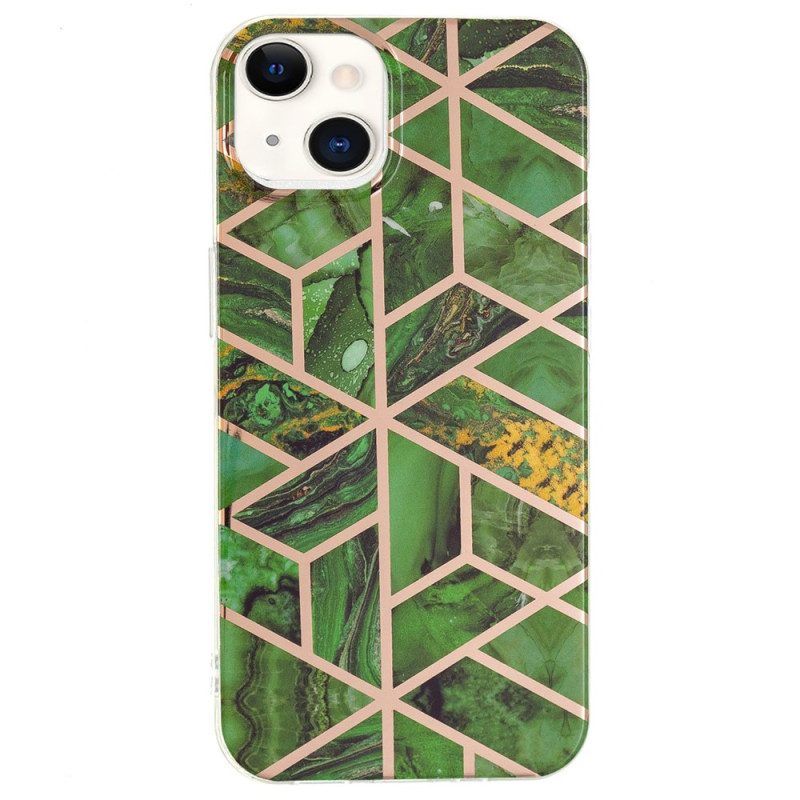 Telefoonhoesje voor iPhone 15 Plus Flitsend Geometrisch Marmer