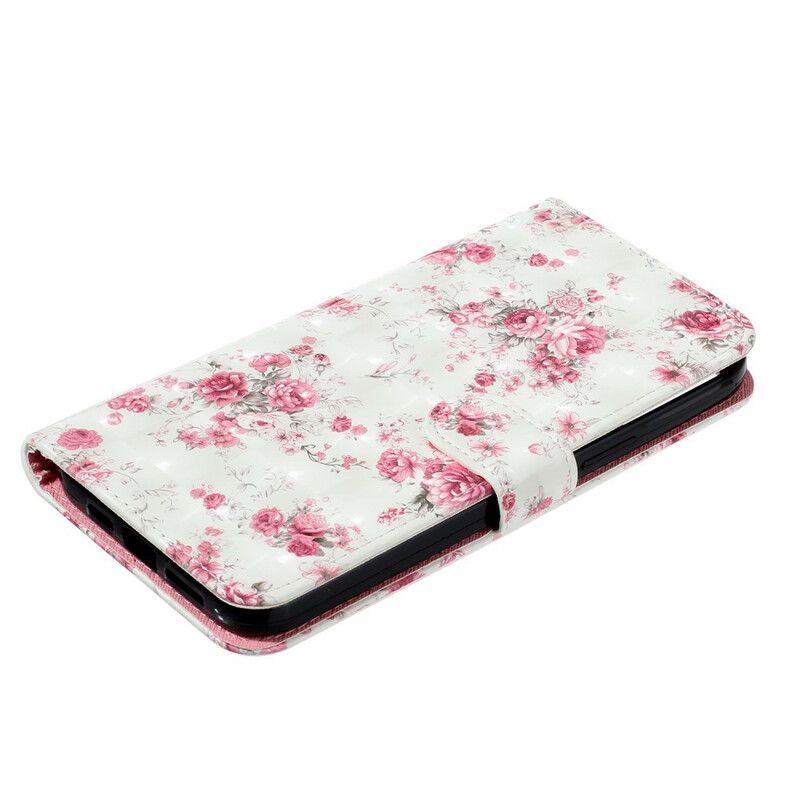 Bescherming Hoesje iPhone 13 Pro Max Bloemen Lichtvlekken Strappy