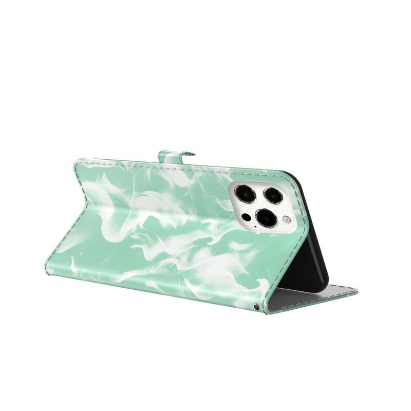 Flip Case Leren iPhone 13 Pro Max Abstract Patroon