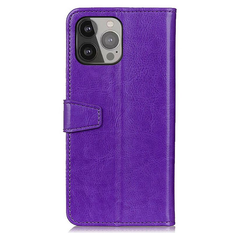Folio-hoesje iPhone 13 Pro Max Eenvoudig Glanzend Leereffect